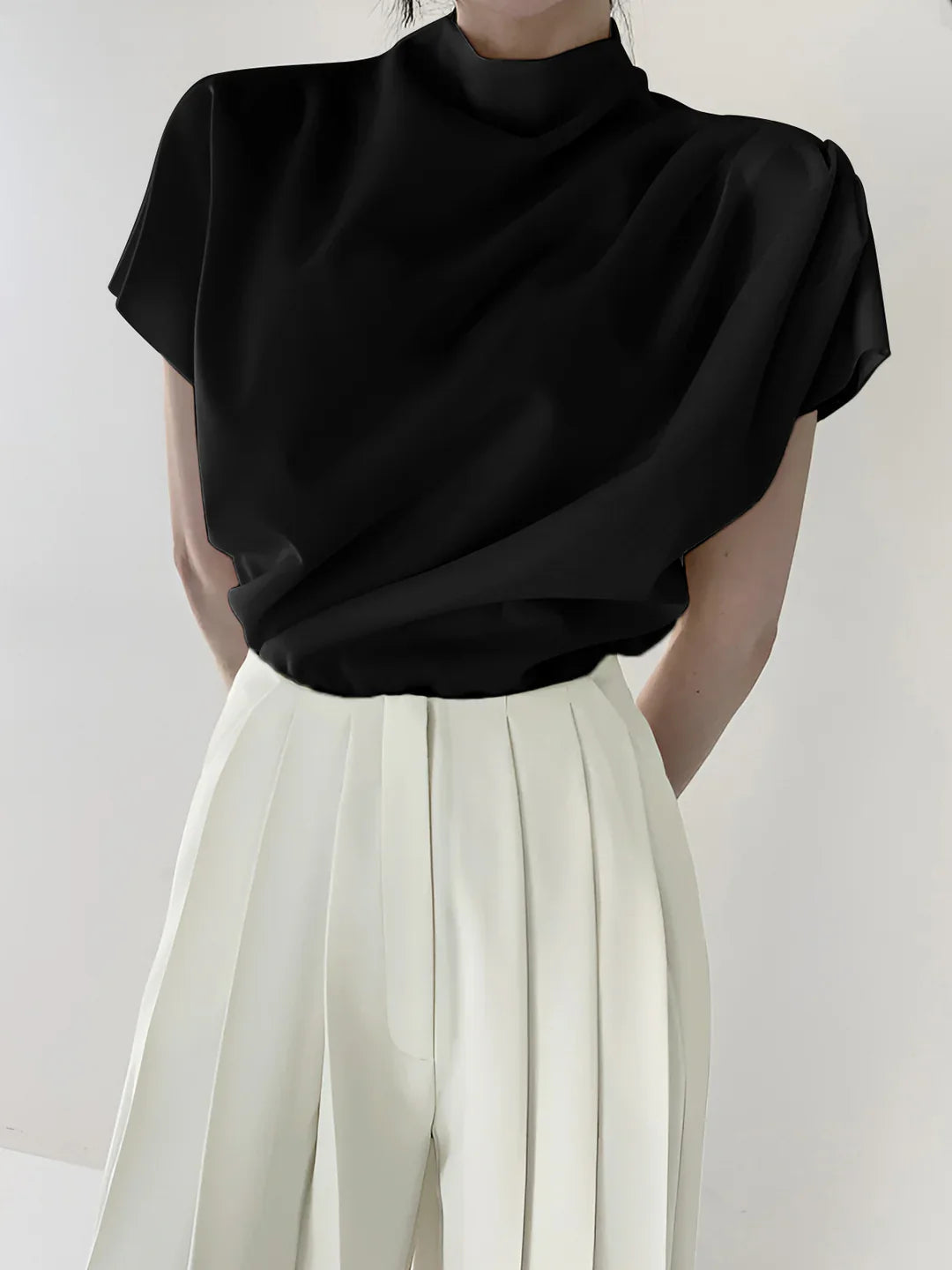 Elegant Style Minimalism Short Sleeve Top