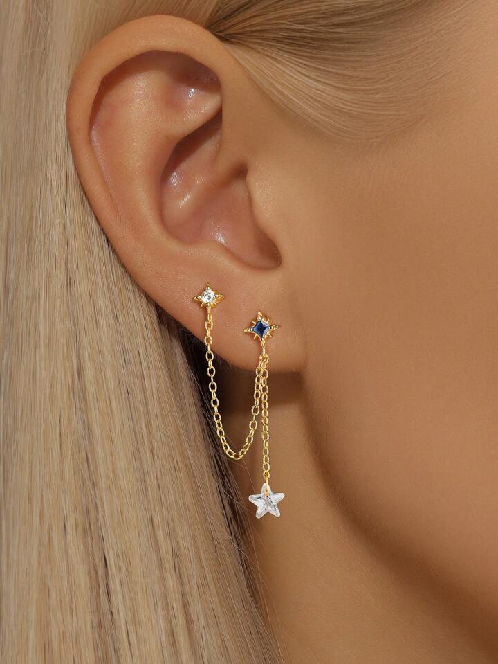 925 Sterling Silver Tassel Cartilage Stud