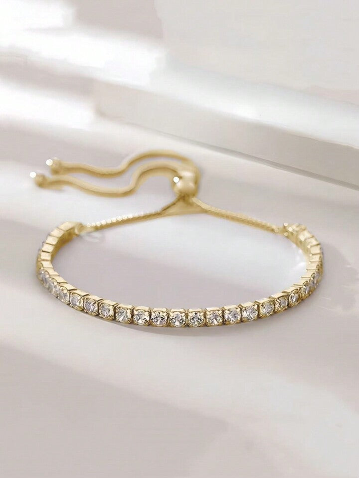 Minimalist Rhinestone Adjustable Bracelet
