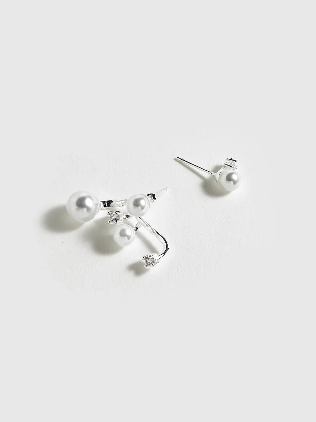 Modern Pearl Rhinestone Drop Earrings