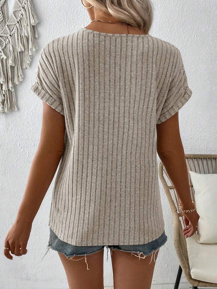 Everyday Essential Cashmere Blend V-neck Button Top