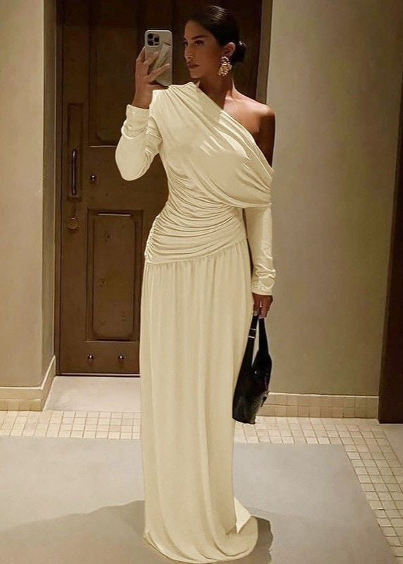 Aveline - One Shoulder Draped Maxi Dress