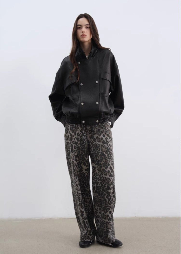 Aurora - Oversized Genuine Lambskin Leather Jacket