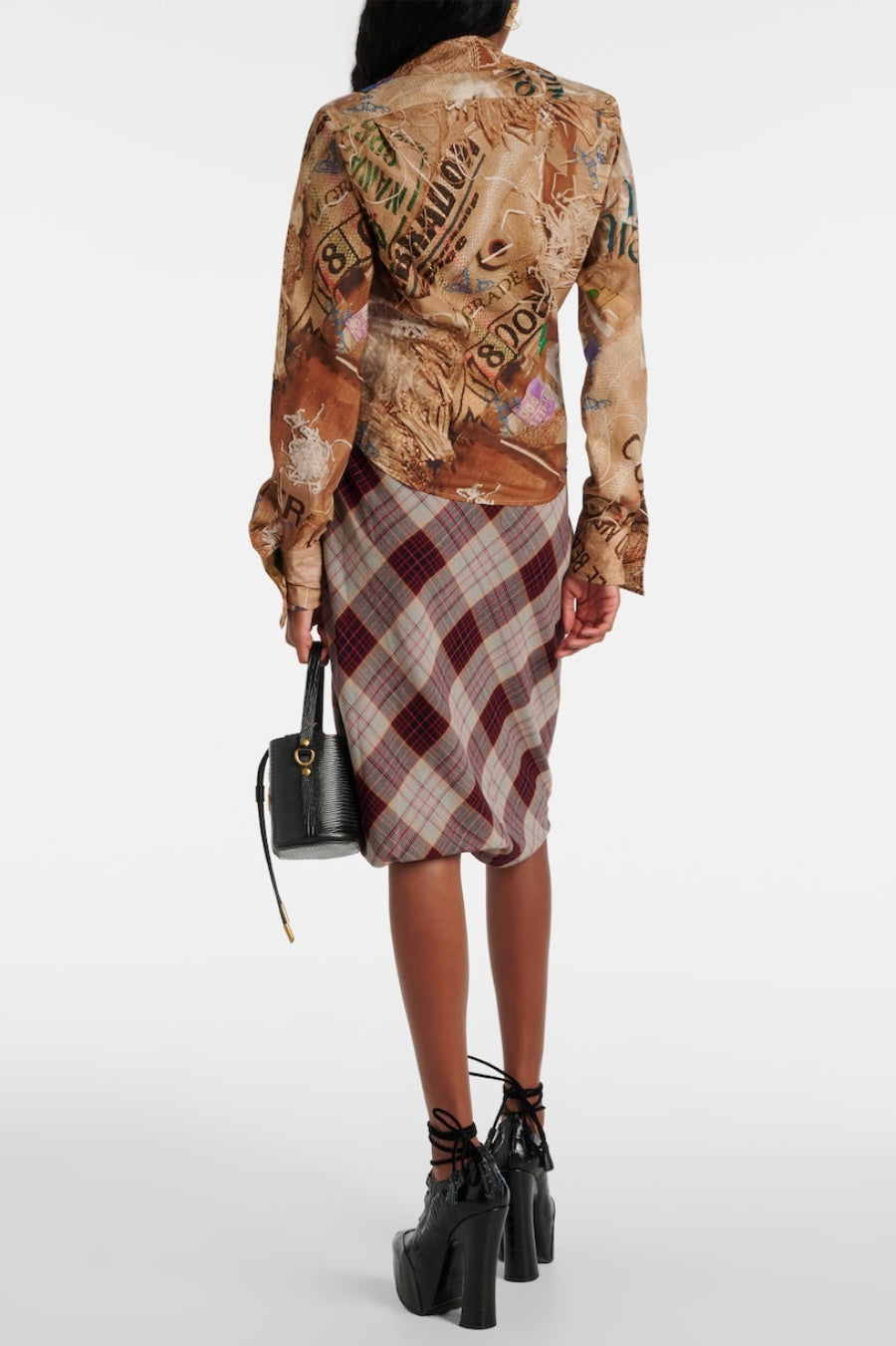 Keira Asymmetric Gathered Printed Shirt