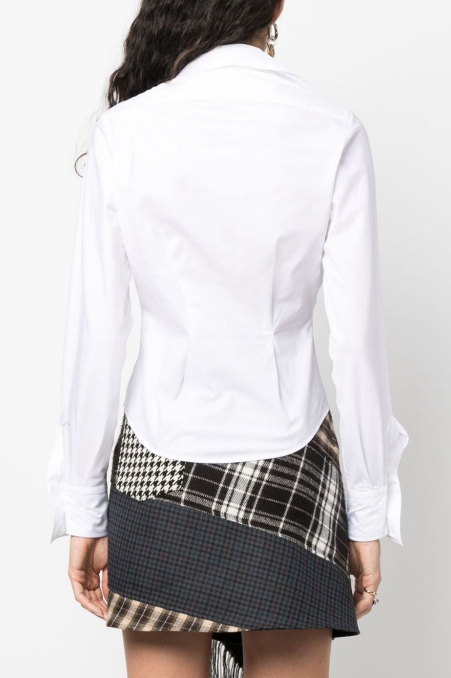 Keira Asymmetric Gathered Shirt - White