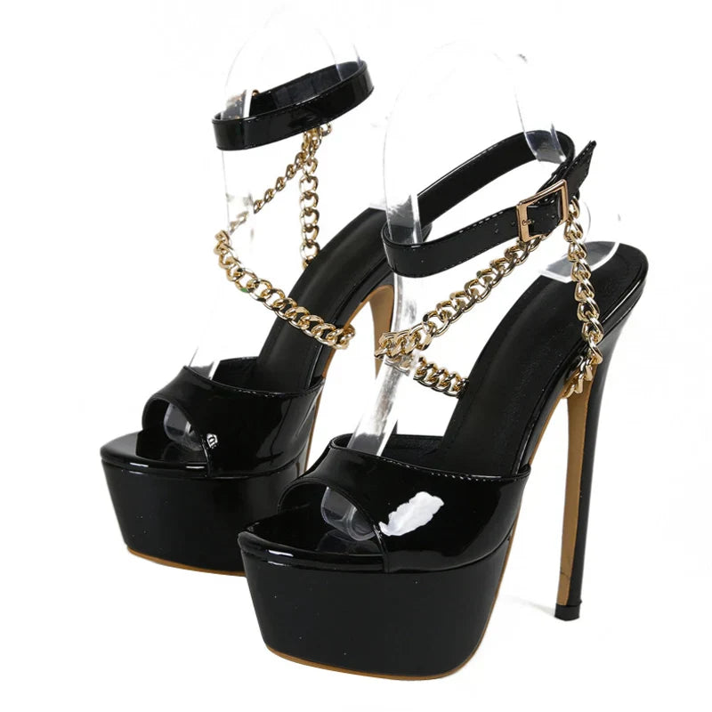 Glamorous Summer Super High Heel Platform Open Toe Party High Heel