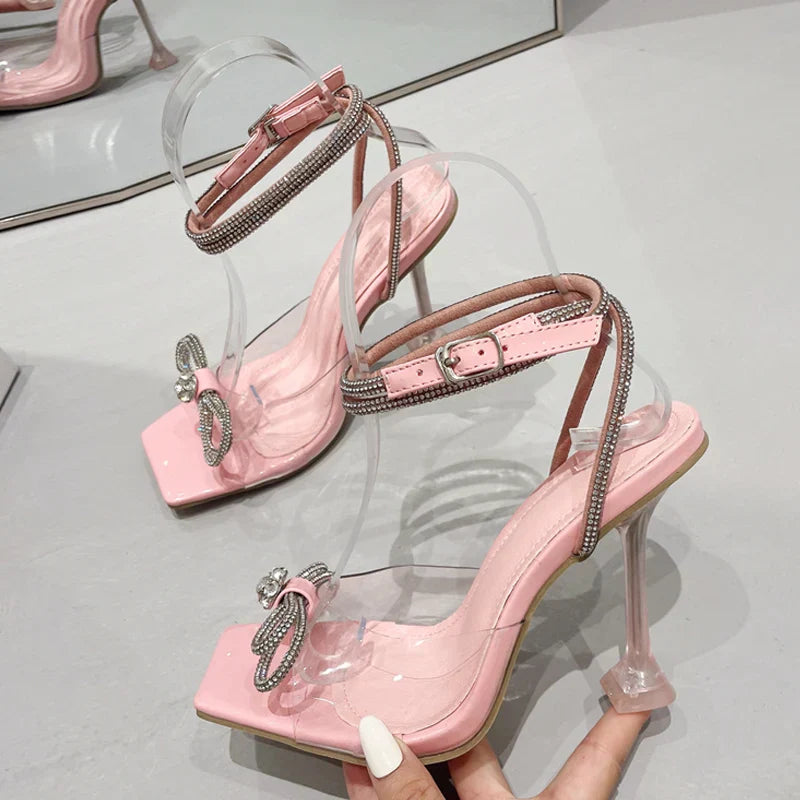 Elegant Summer Party Wedding Crystal Rhinestone High Heel High Heel