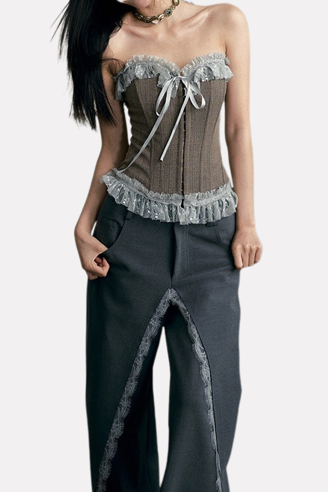 Maria Lace Ruffle Corset