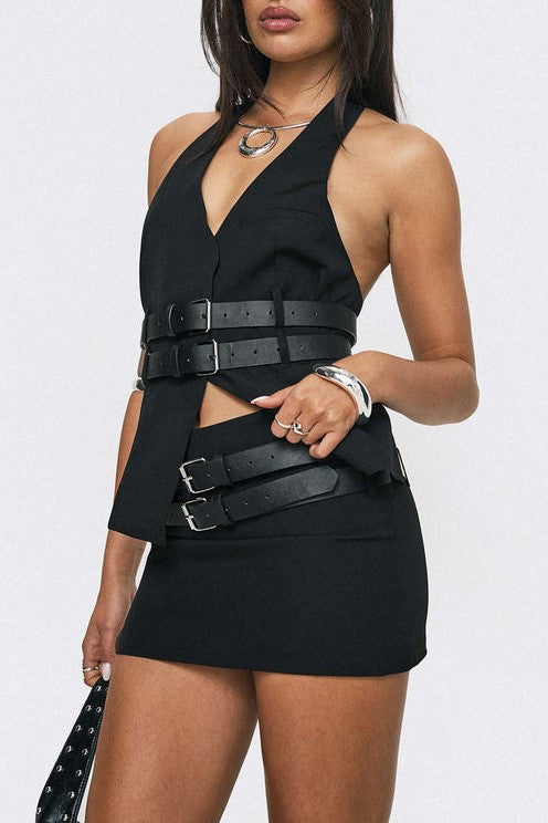 Natia Buckle Halter Top