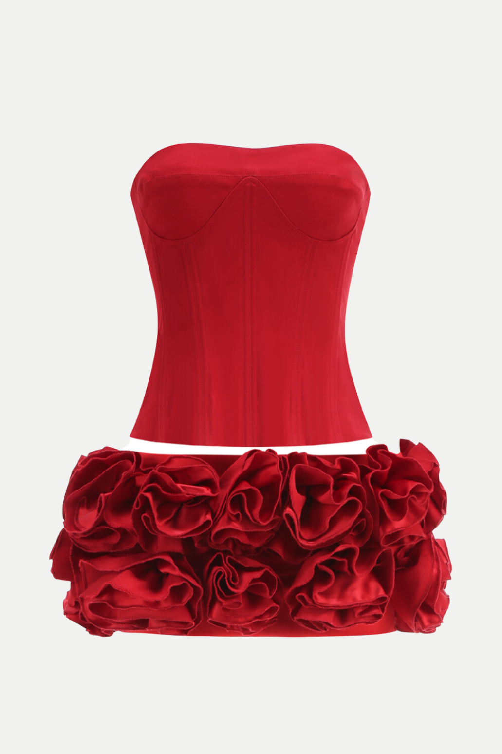 Nuala Floral Lace Up Two Piece Set - Red