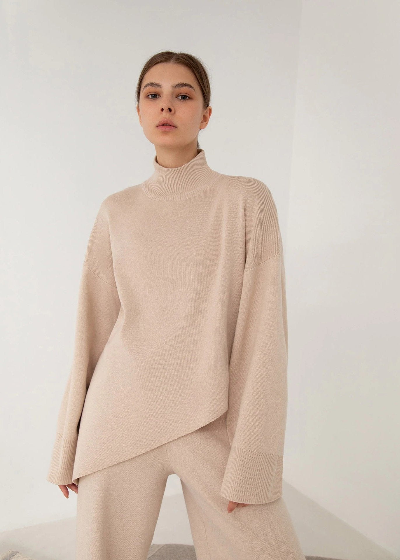 Irregular Hem Knit Two-Piece Set