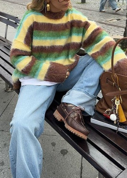 Cozy Stripes Fuzzy Sweater