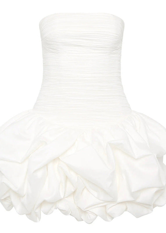 Celeste Strapless Bubble Mini Dress – Ruched Bodice Party Silhouette