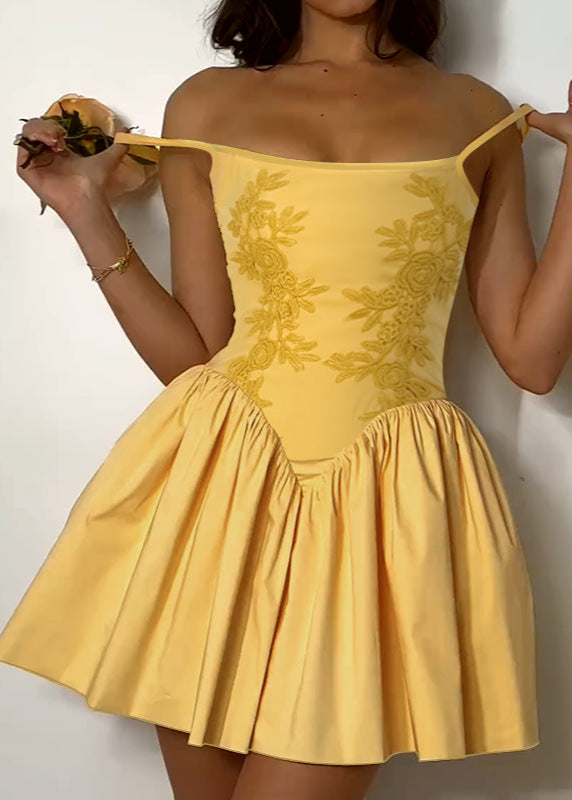 Solène Dress – Floral Embroidered Fit-and-Flare Mini