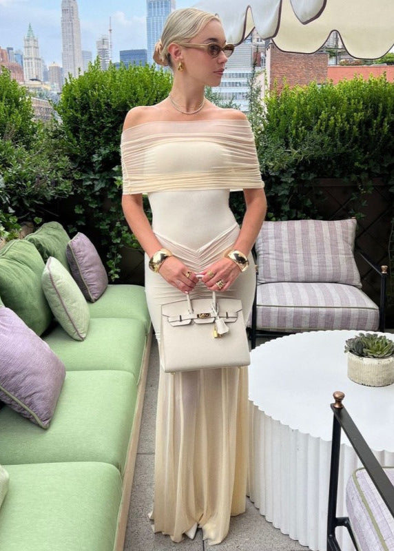 Noir Enchanté - Sheer Off-Shoulder Gown
