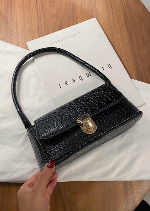 Croc-Embossed Mini Shoulder Bag