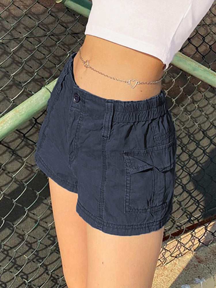 DressBetty - Low Waisted Shorts Harajuku Retro Basic Casual Sporty Bottom Women Biker