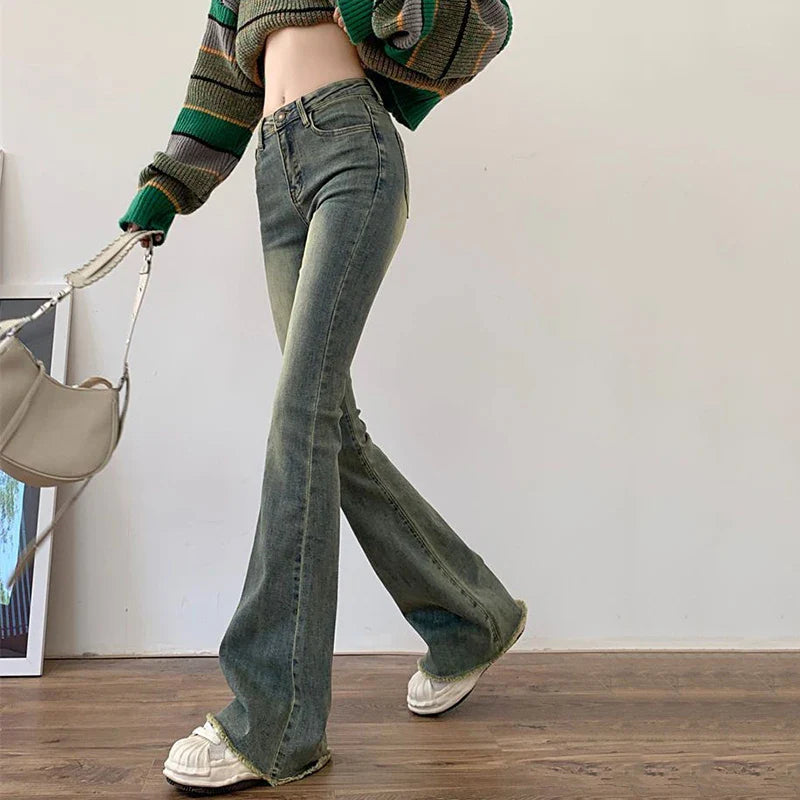 DressBetty - 2024 High Waist Street Denim Trousers