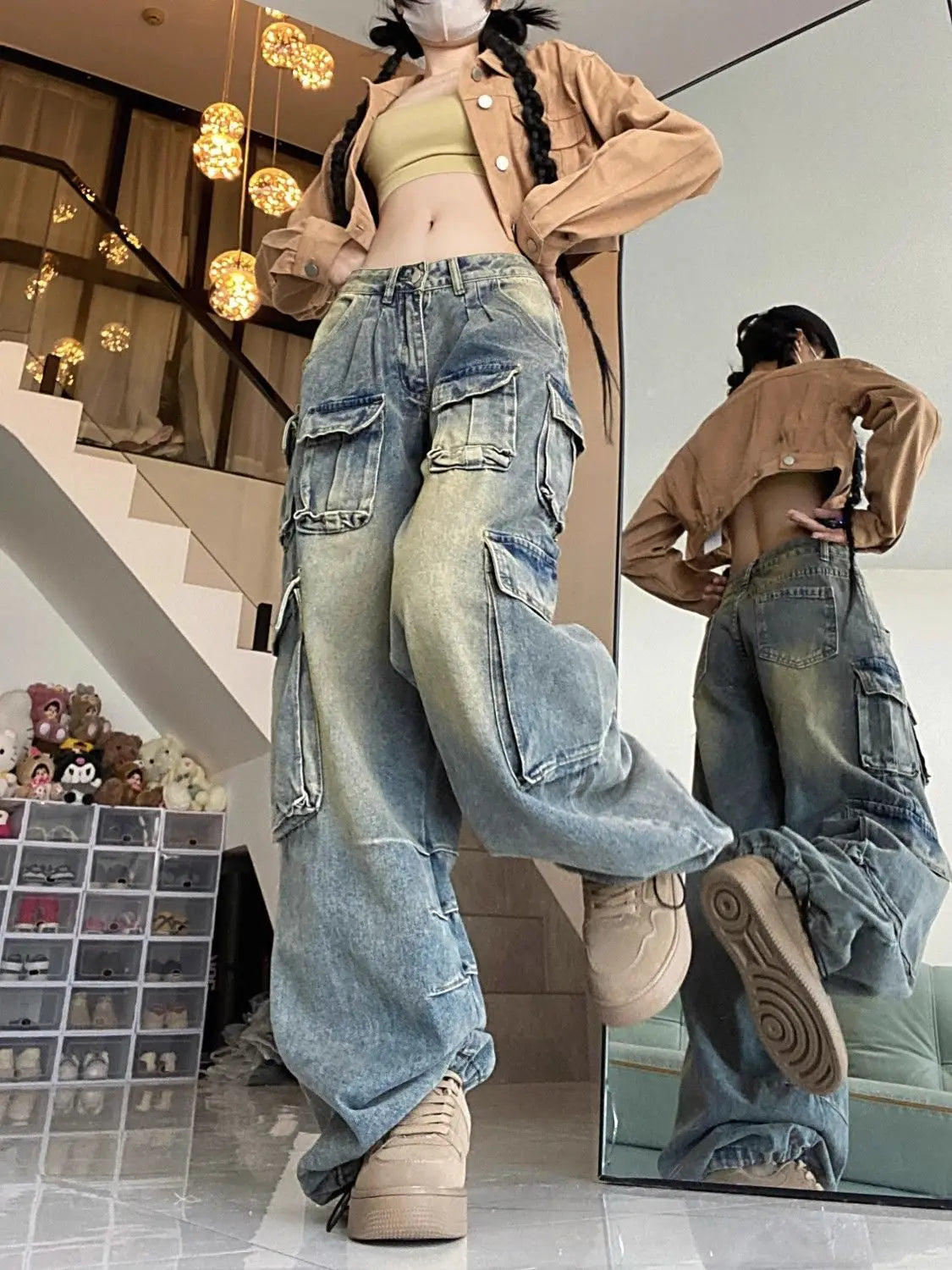 DressBetty - 2024 Retro Autumn Women's Multi-Pocket Design High Street Jeans