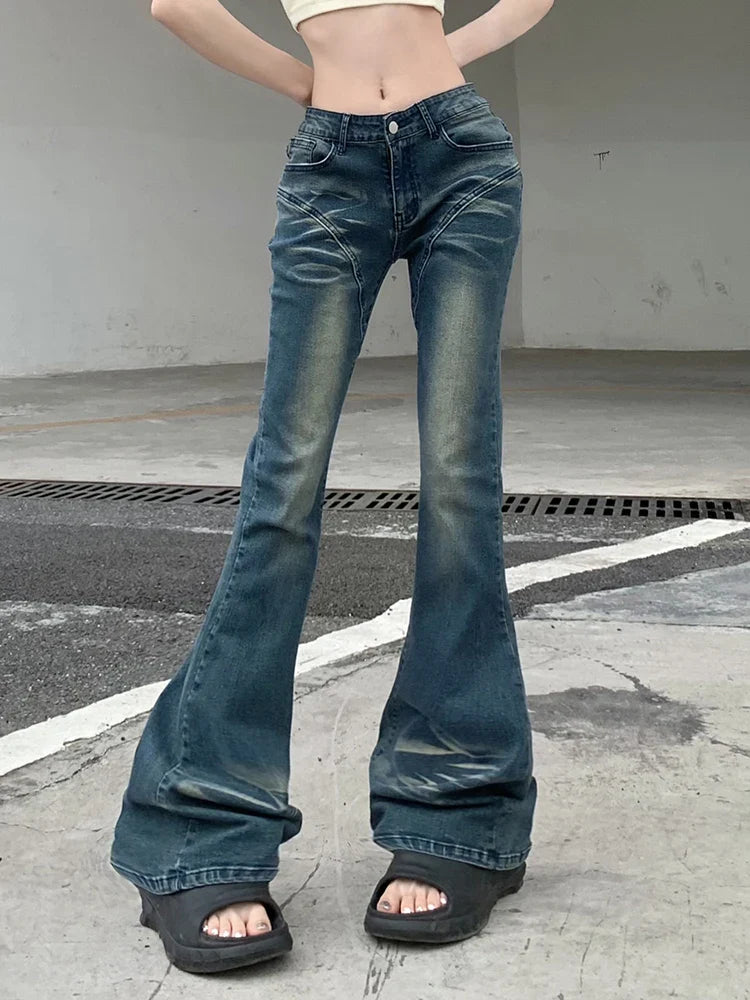 DressBetty - 2024 Cyber Y2K Grunge Fairycore Denim Trousers for Women