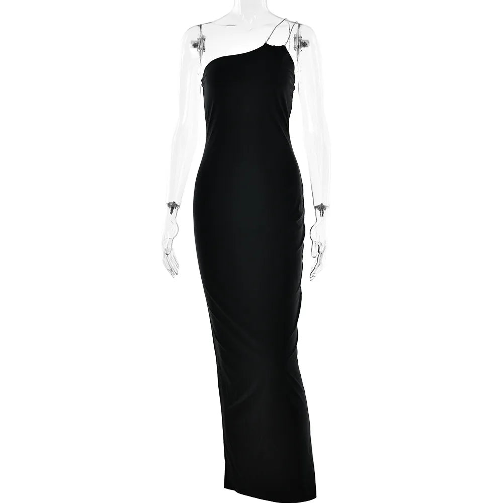 DressBetty - 2024 Royal Blue Diamond One Shoulder Backless Evening Party Cut Out Dresses