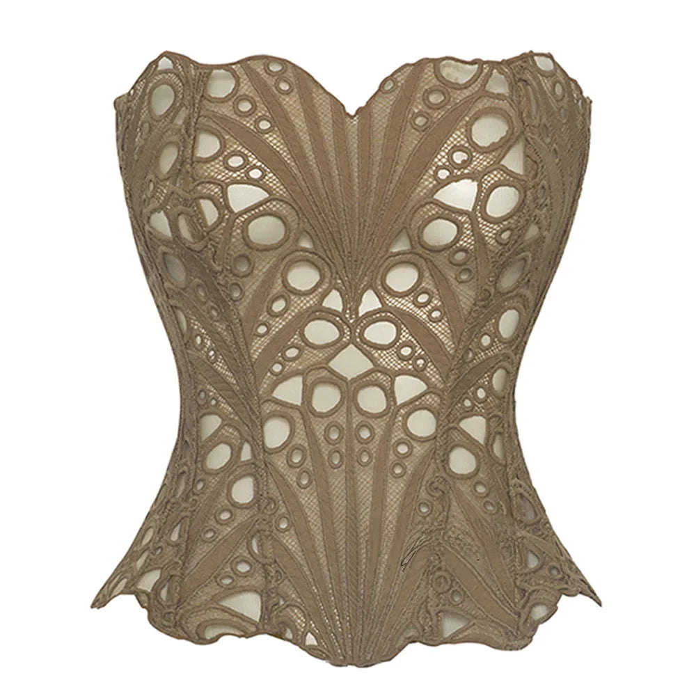 Macy | Lace Tie Corset Top