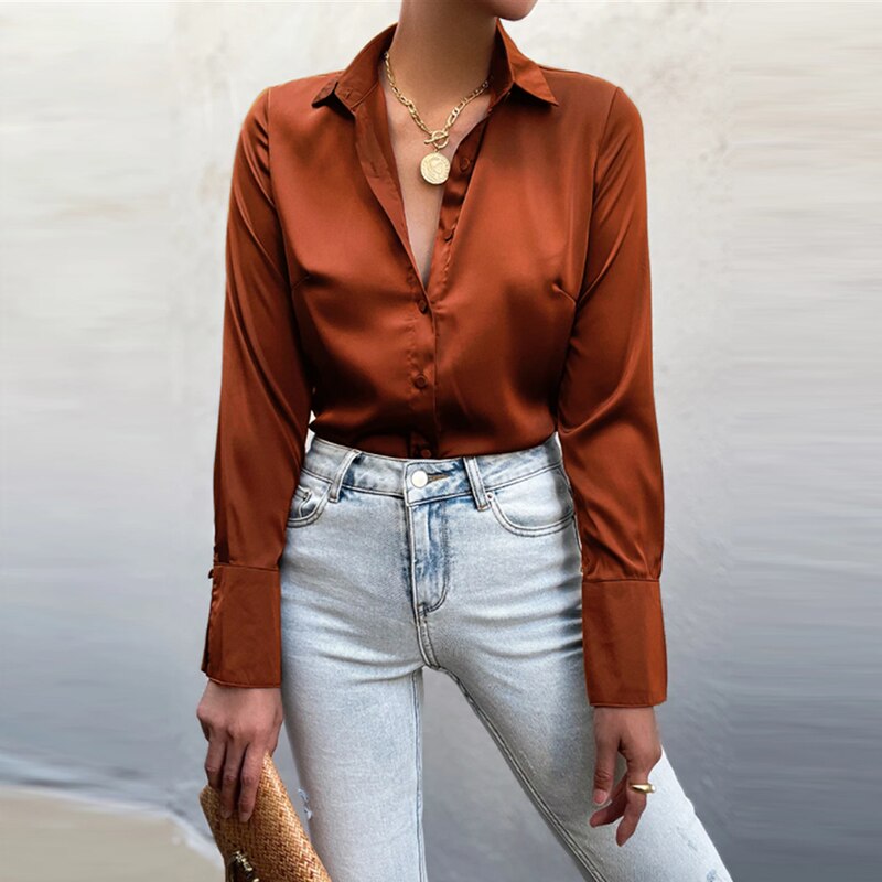 DressBetty - Elegant Office Satin Blouse