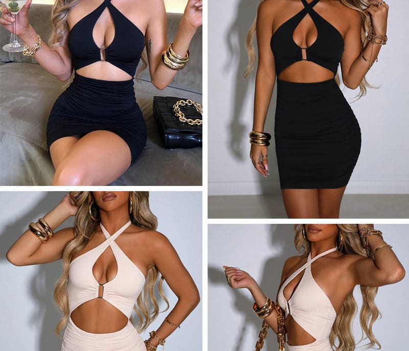 DressBetty - Single front dress with noise cut sexy summer dress