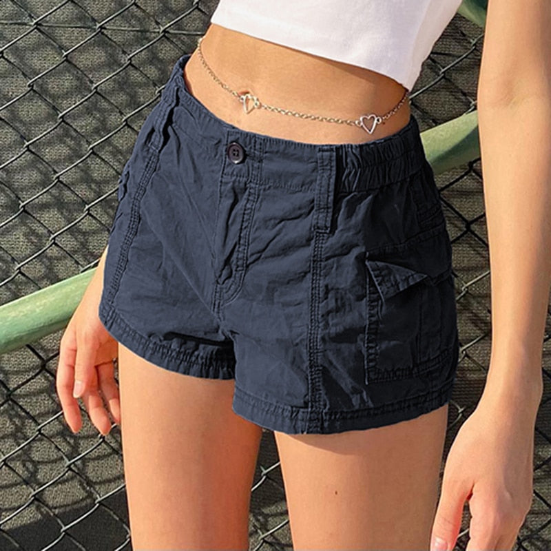 DressBetty - Low Waisted Shorts Harajuku Retro Basic Casual Sporty Bottom Women Biker