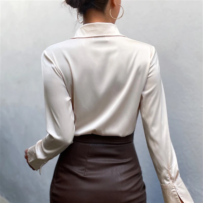DressBetty - Elegant Office Satin Blouse