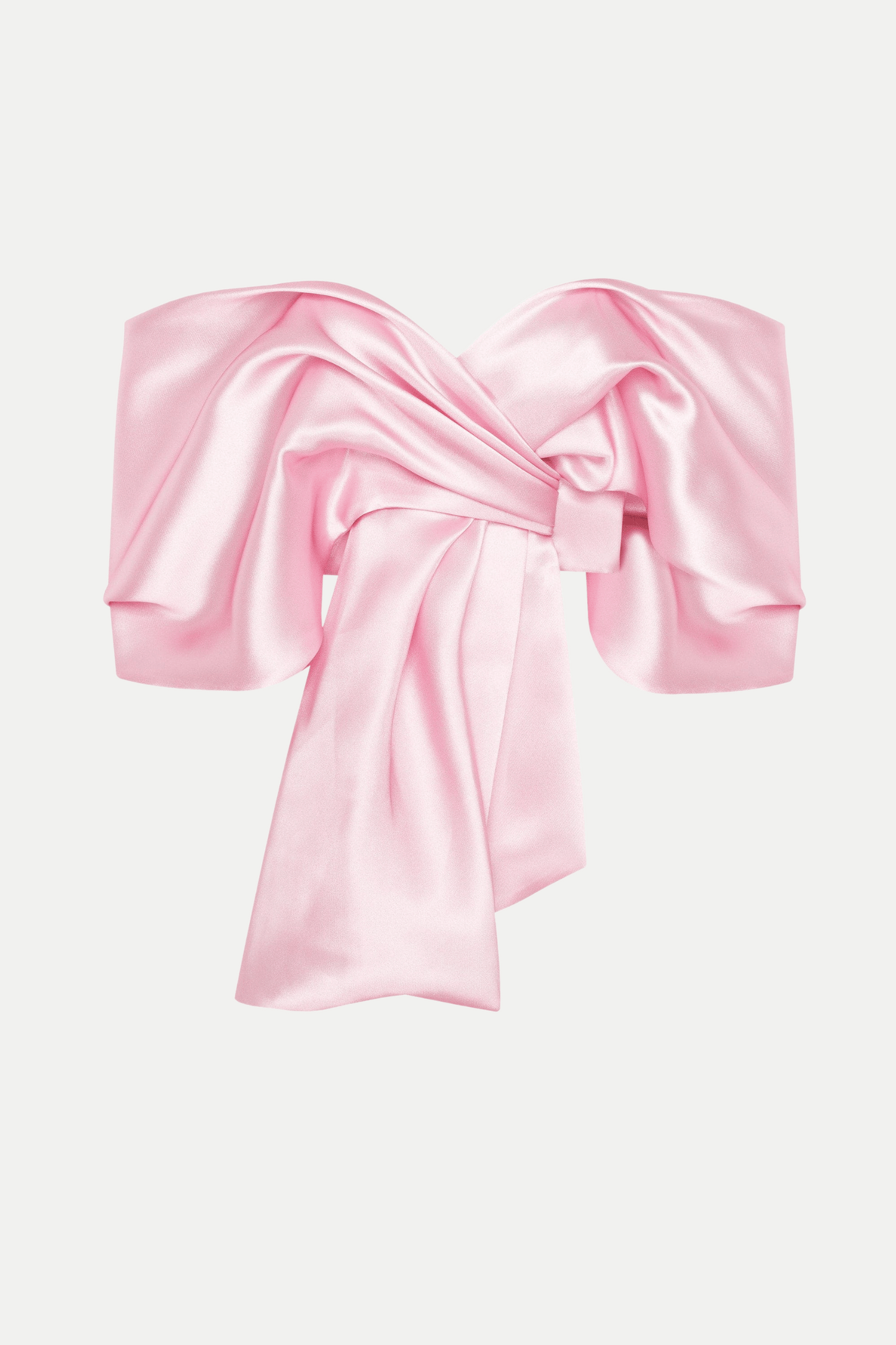 Samira Bow Cross Off Shoulder Satin Top