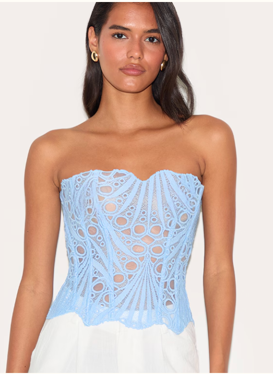Macy | Lace Tie Corset Top