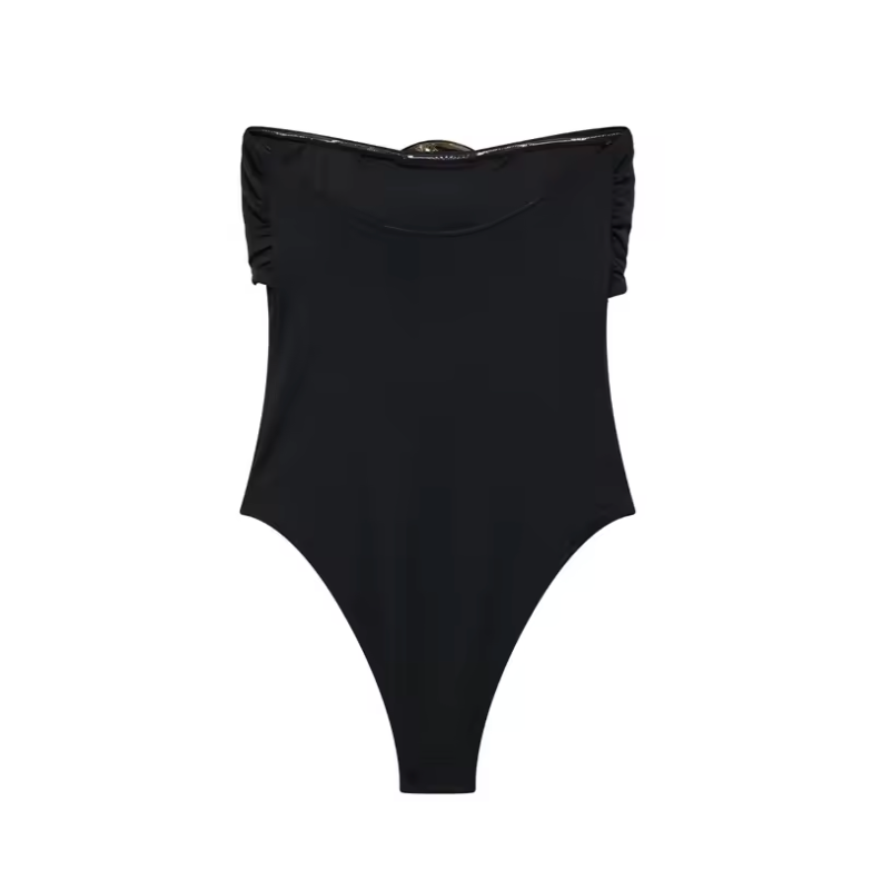 Aurora | Gold Accent Strapless Bodysuit