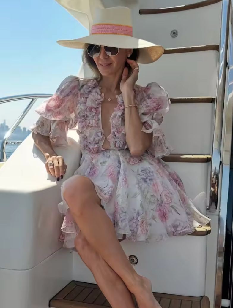 Rosabelle | Floral Ruffle Puff Sleeve Dress