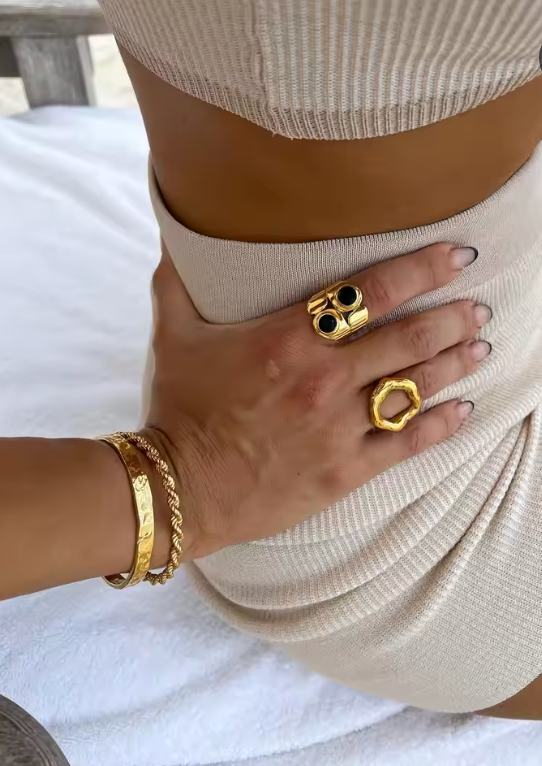 Noir Gold Power Rings