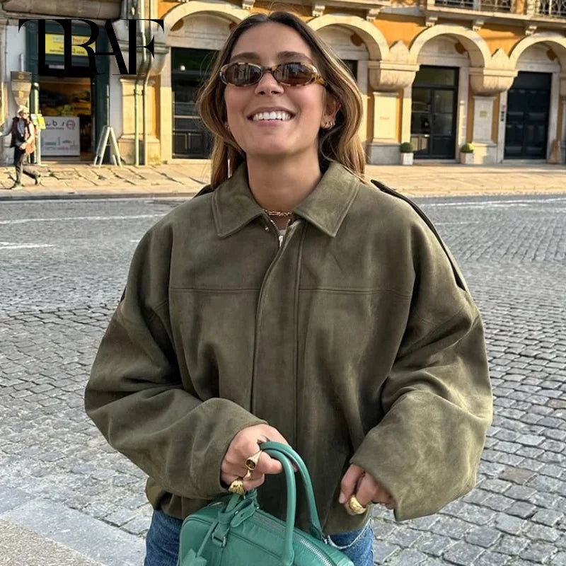 VIRAL Suedine Bomber Jacket