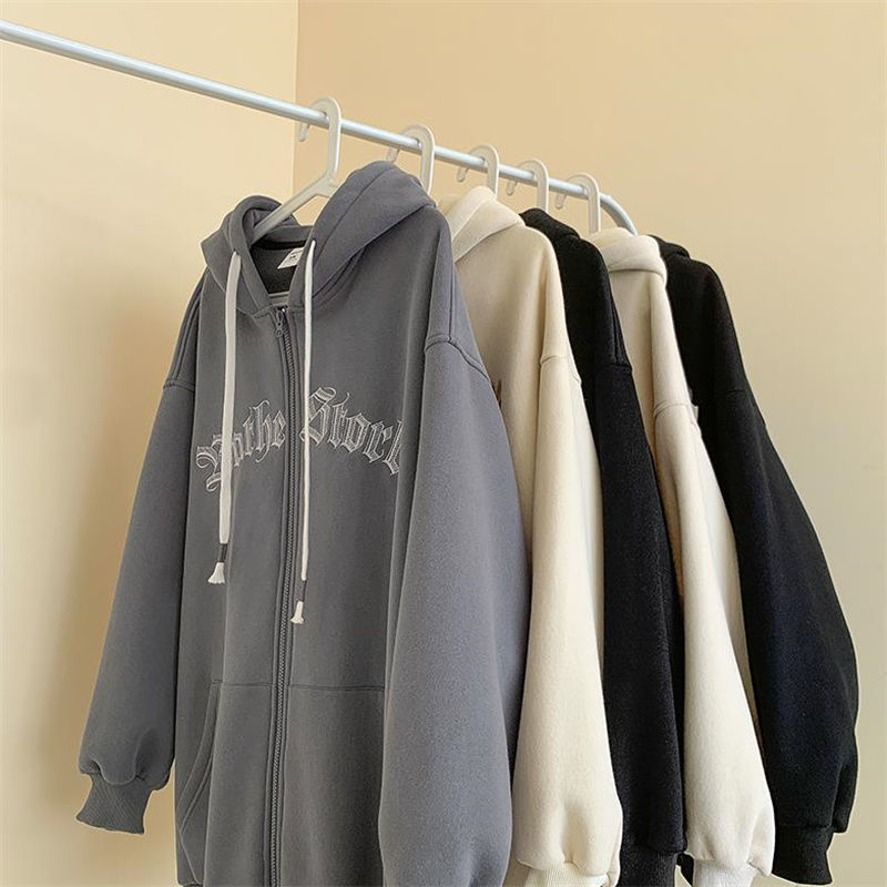 DressBetty - Letter Embroidered Oversized Hoodie