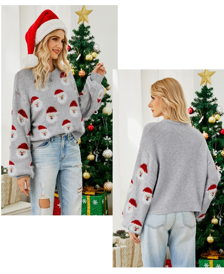 DressBetty - Christmas Knitted Santa Claus Cute Warm Furry Sweater
