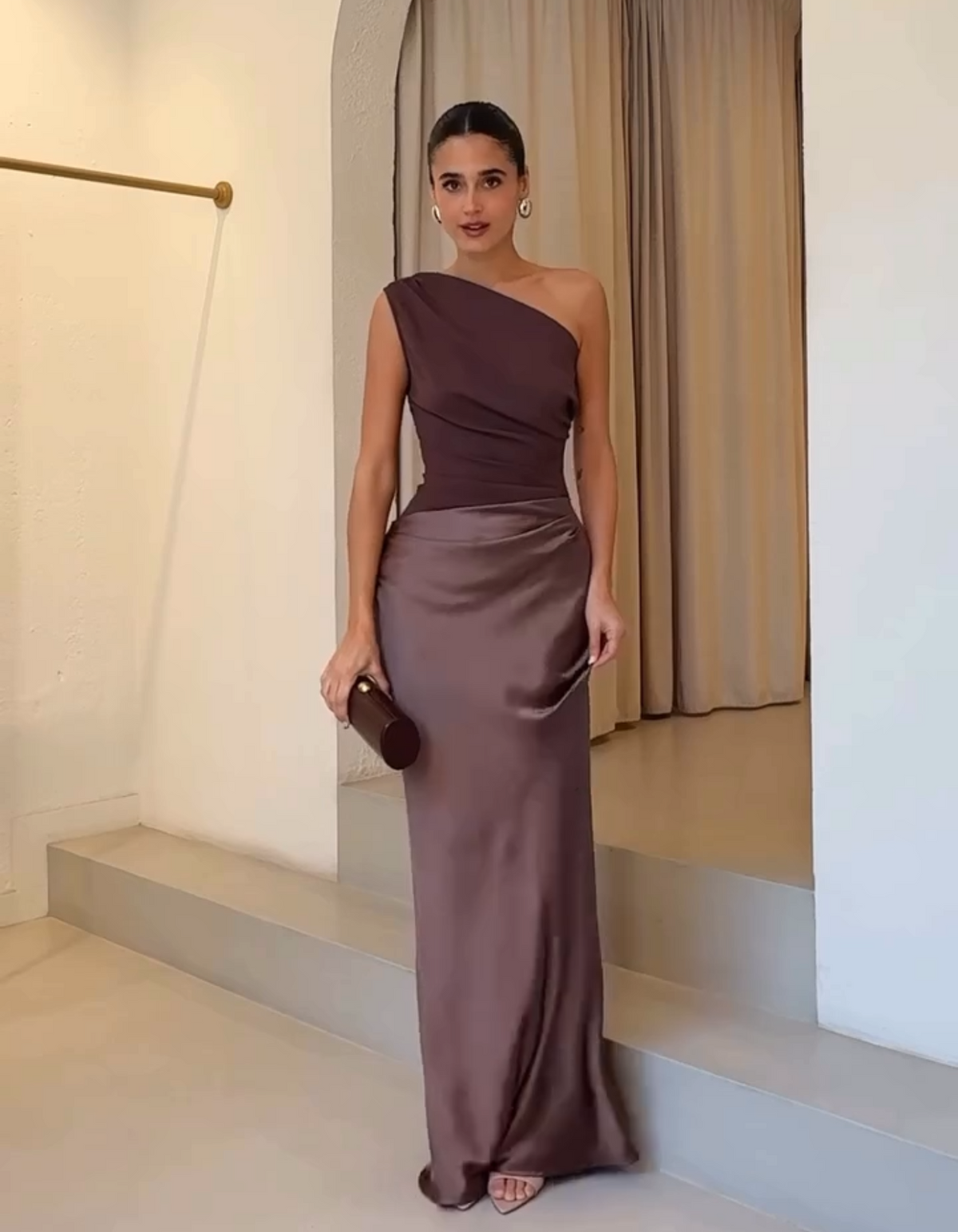 Serena™ | Satin One-Shoulder Evening Dress – Elegant Formal Look