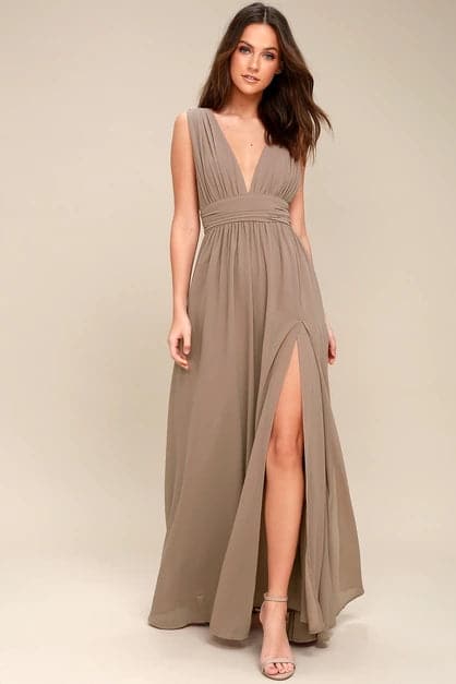 DressBetty - Sexy Solid Women Fall Sleeveless Deep V-Neck Dresses