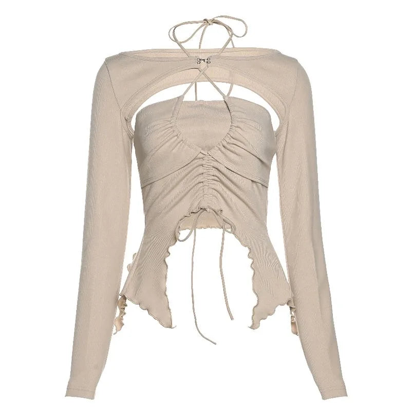 DressBetty - 2024 Sexy Vintage Long Sleeve Slim T-Shirt