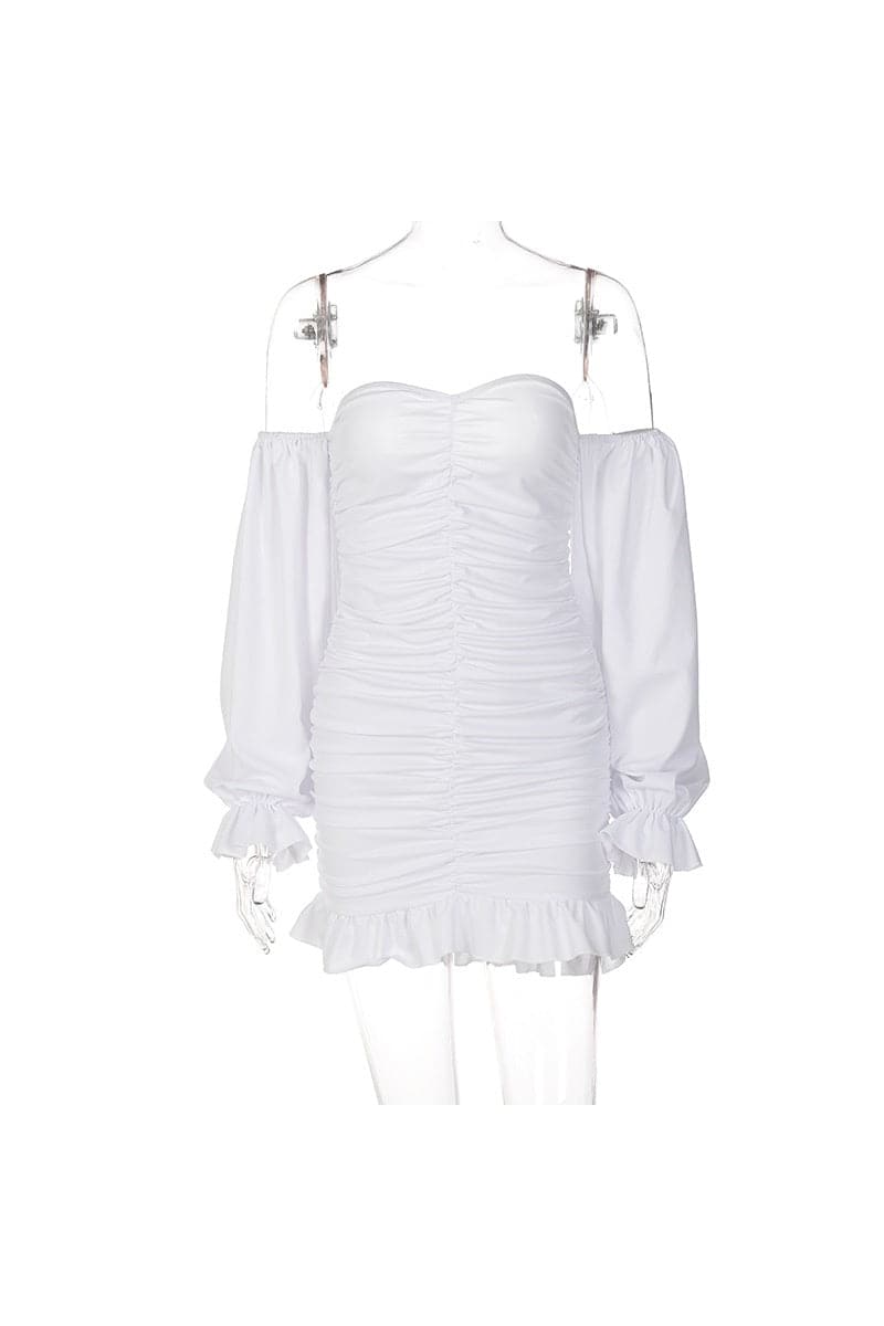 DressBetty - Sexy Word Tube Top Ruffle Lace Bag Hip Dress