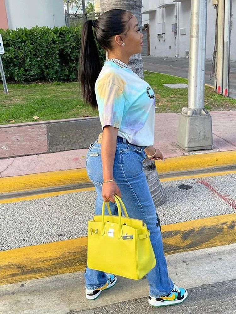 DressBetty - Women Low Waist Vintage Straight Denim Trousers Cyber Y2k Goth Pants Fashion Mom Jeans