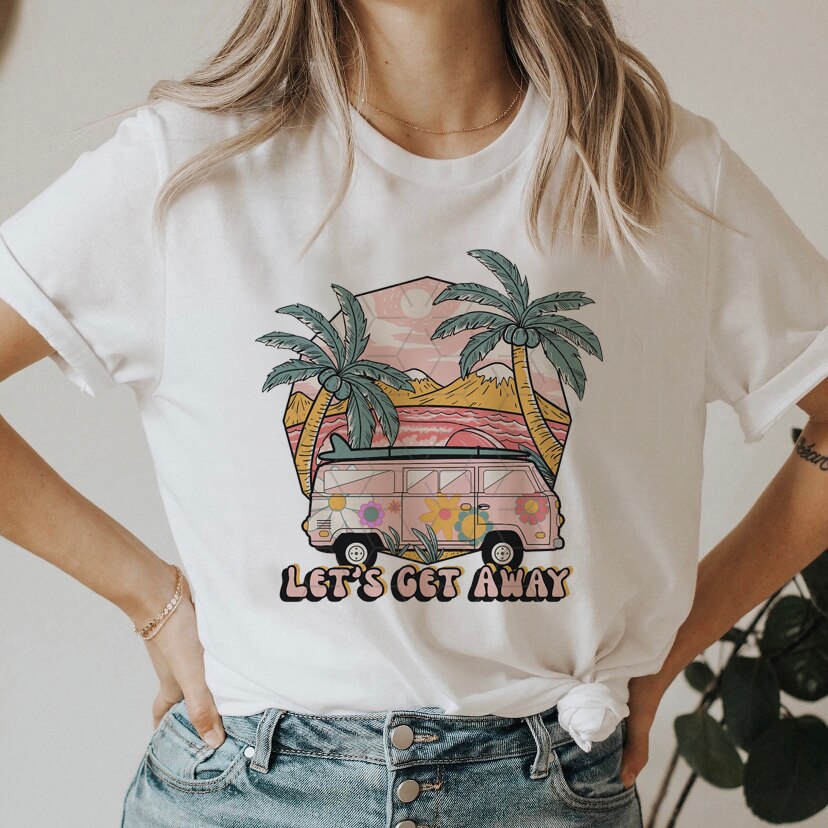 DressBetty - Smile Letter Tshirt Sweet Short Sleeve Women 90s Graphic