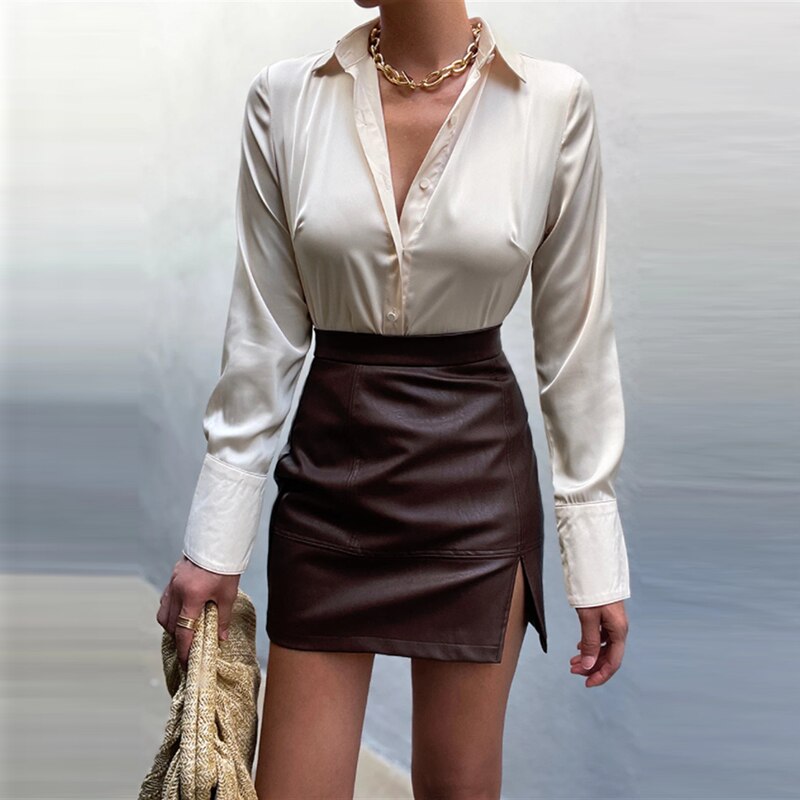 DressBetty - Elegant Office Satin Blouse