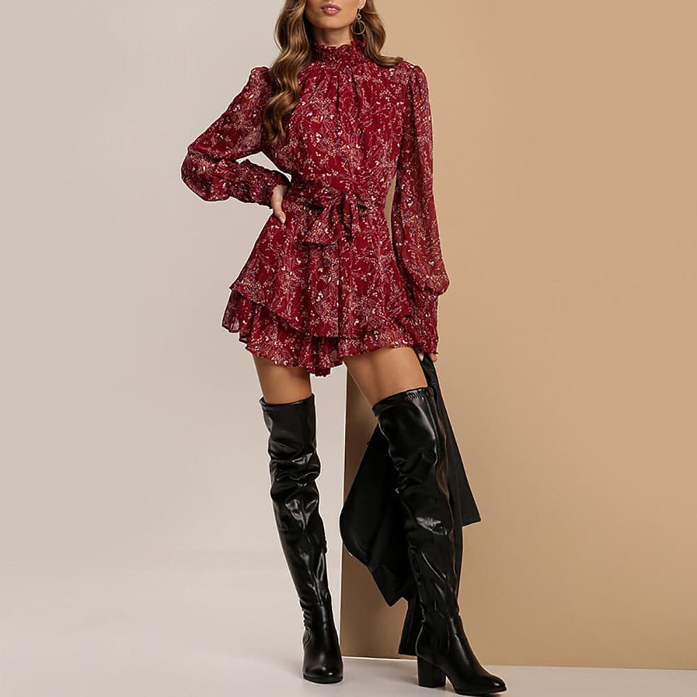 DressBetty - Spring Vintage Perspective Floral Print Dress