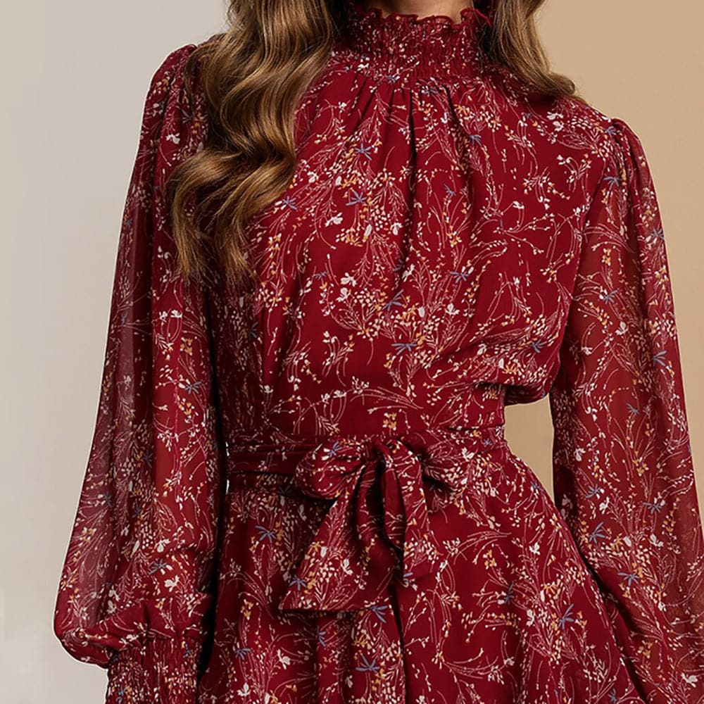 DressBetty - Spring Vintage Perspective Floral Print Dress