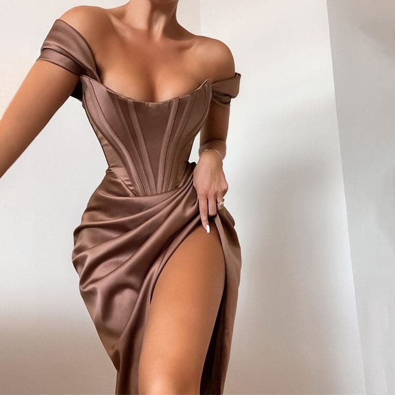 DressBetty - Stretch Satin Elegant Dress