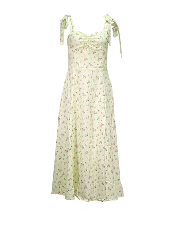 DressBetty - Summer Backless Slip Dress Women Casual Floral Midi Dress
