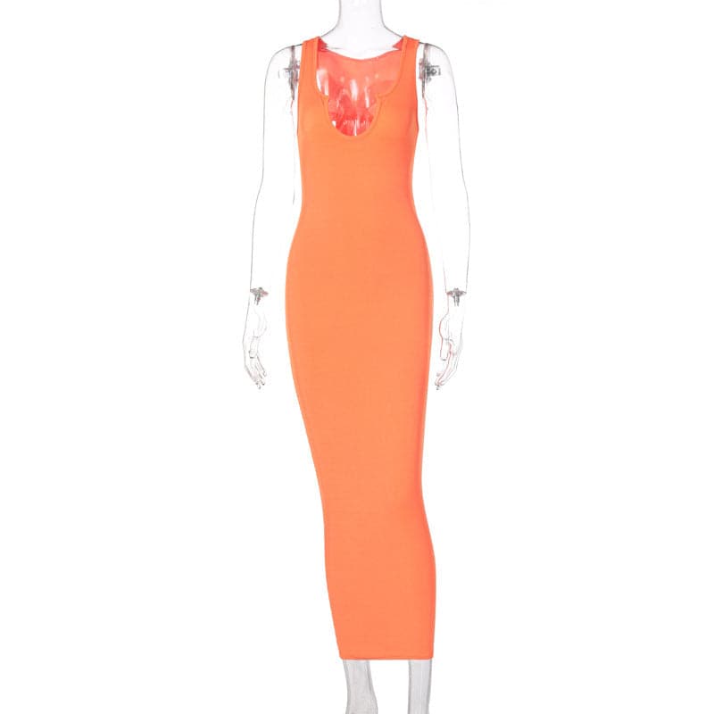 DressBetty - Summer Dresses Women Fashion U-neck Sleeveless Slim Fit Dress
